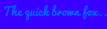 Image with Font Color 006BF6 and Background Color 3A00FF